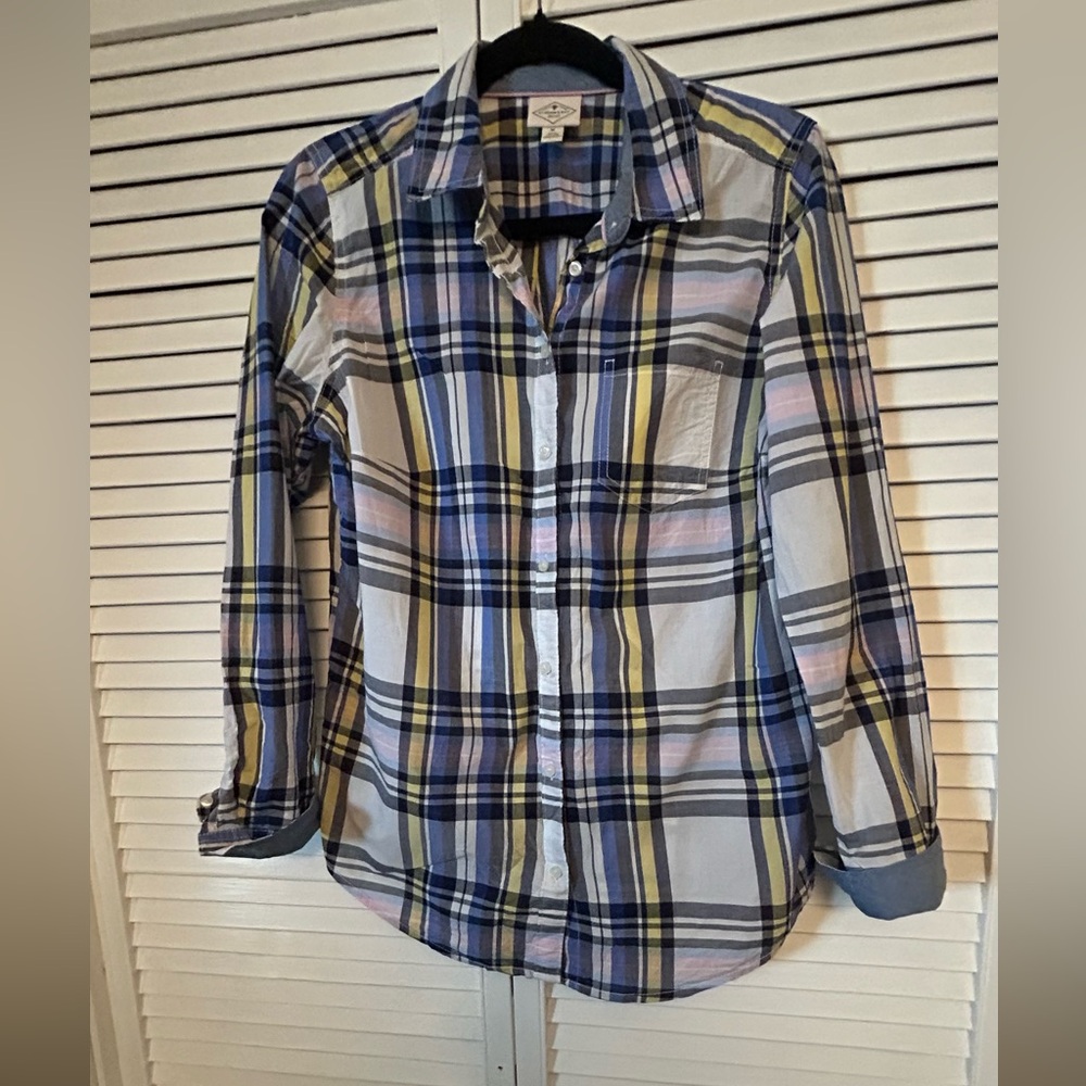 St.Johns Bay Cotton Plaid Button-Up Shirt